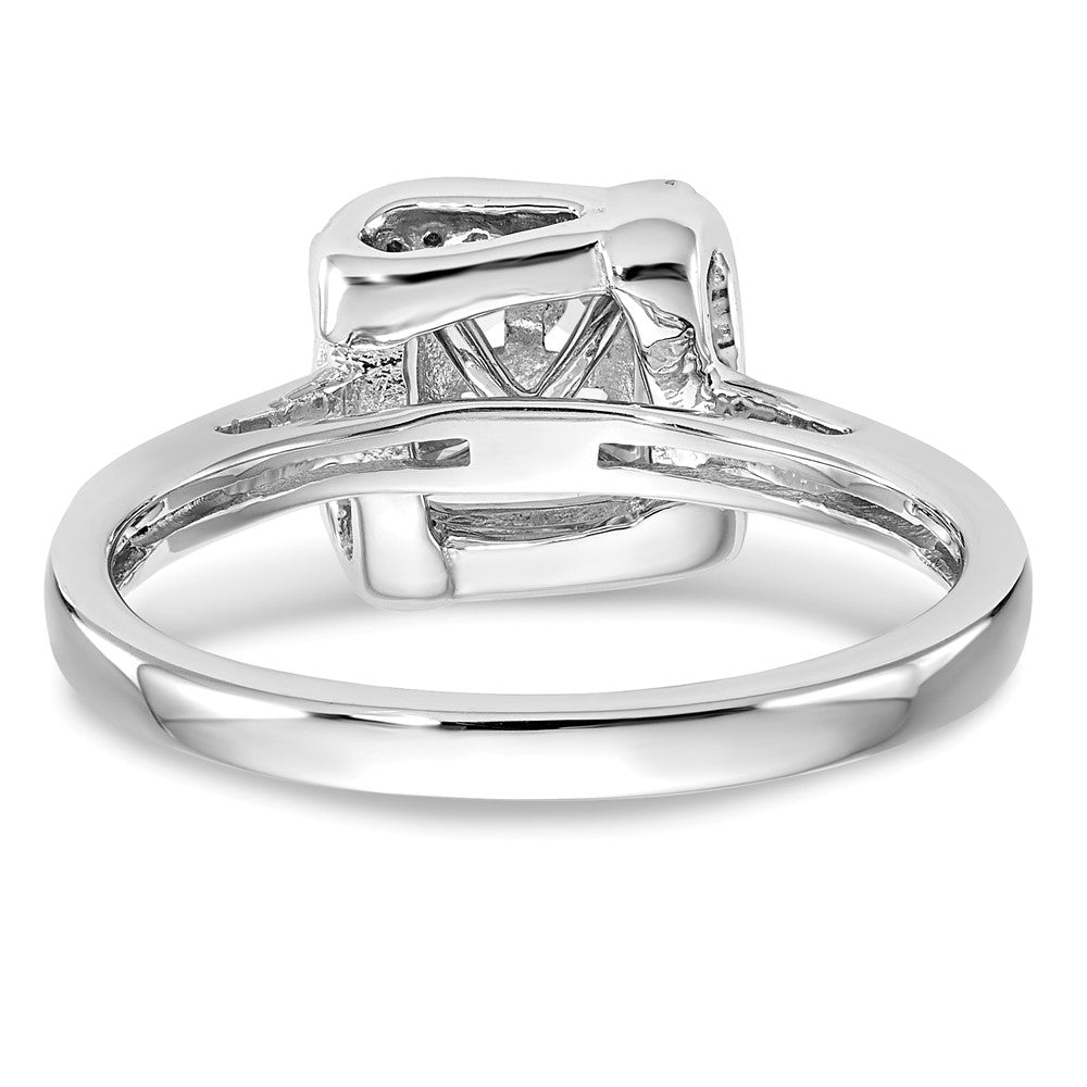 14K White Gold Complete Real Diamond Cluster Engagement Ring