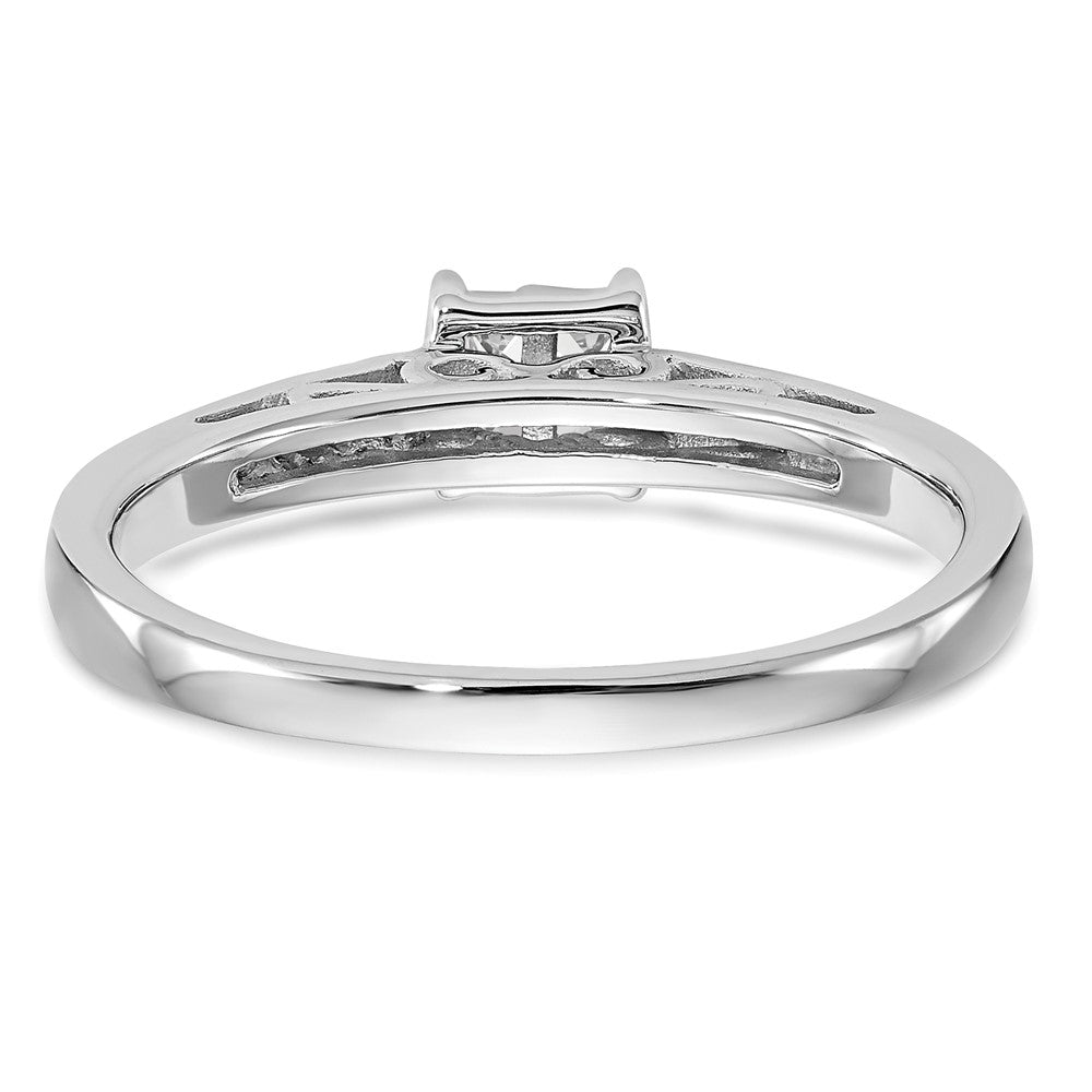 14K White Gold Complete Real Diamond Cluster Engagement Ring