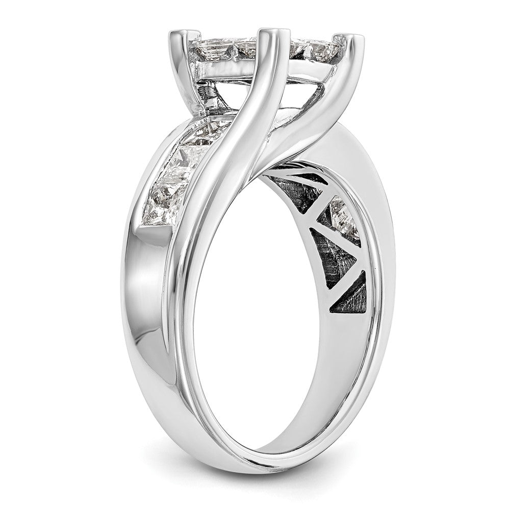 14K White Gold Complete Real Diamond Cluster Engagement Ring