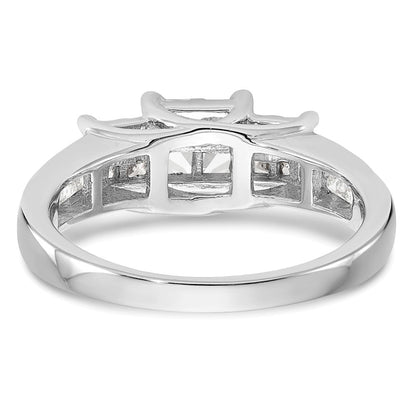 14K White Gold Complete Real Diamond Cluster Engagement Ring