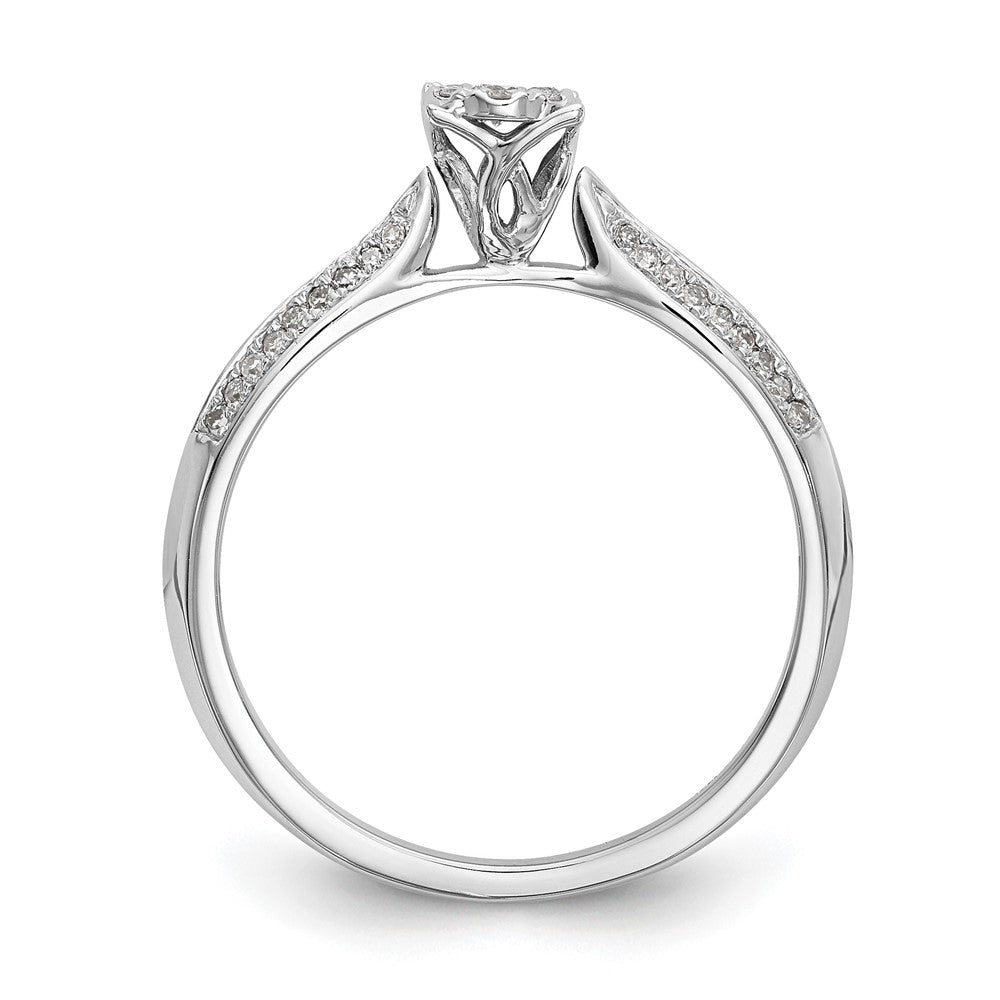 14K White Gold Complete Diamond Cluster Engagement Ring