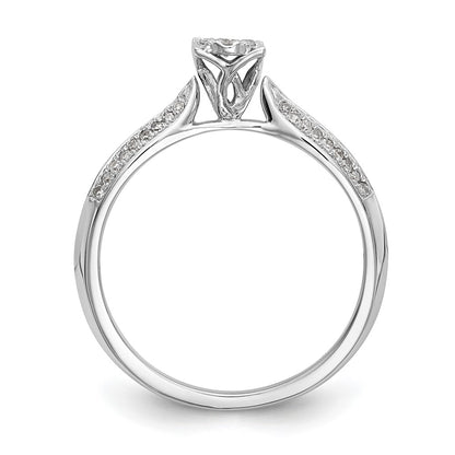 14K White Gold Complete Diamond Cluster Engagement Ring