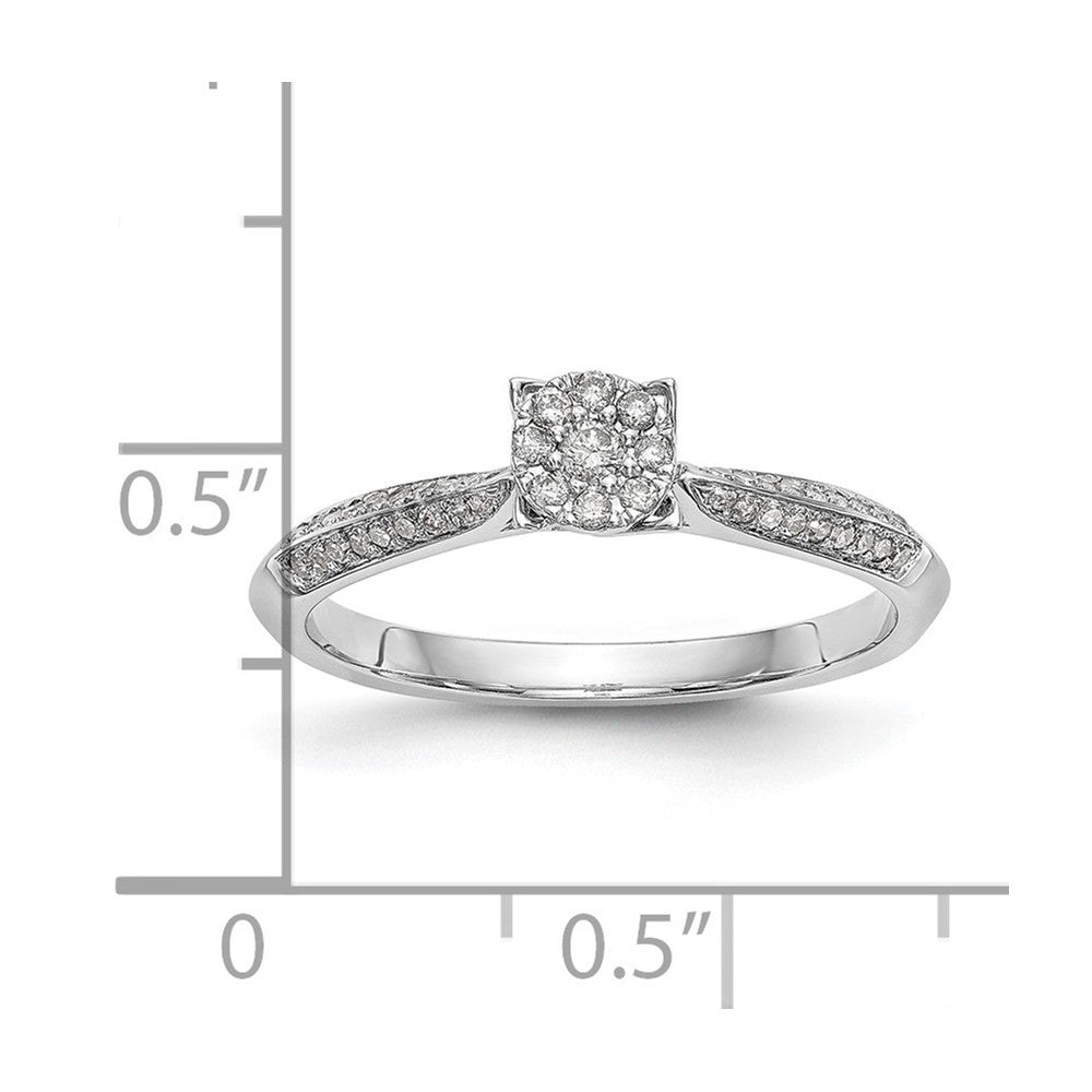 14K White Gold Complete Diamond Cluster Engagement Ring