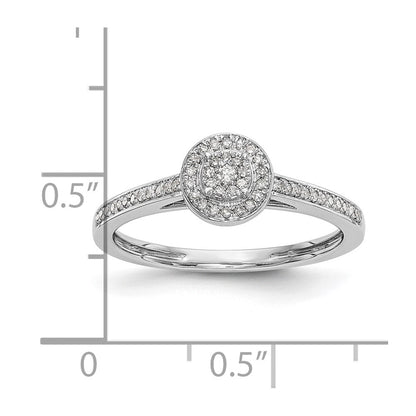 14K White Gold Complete Real Diamond Cluster Engagement Ring