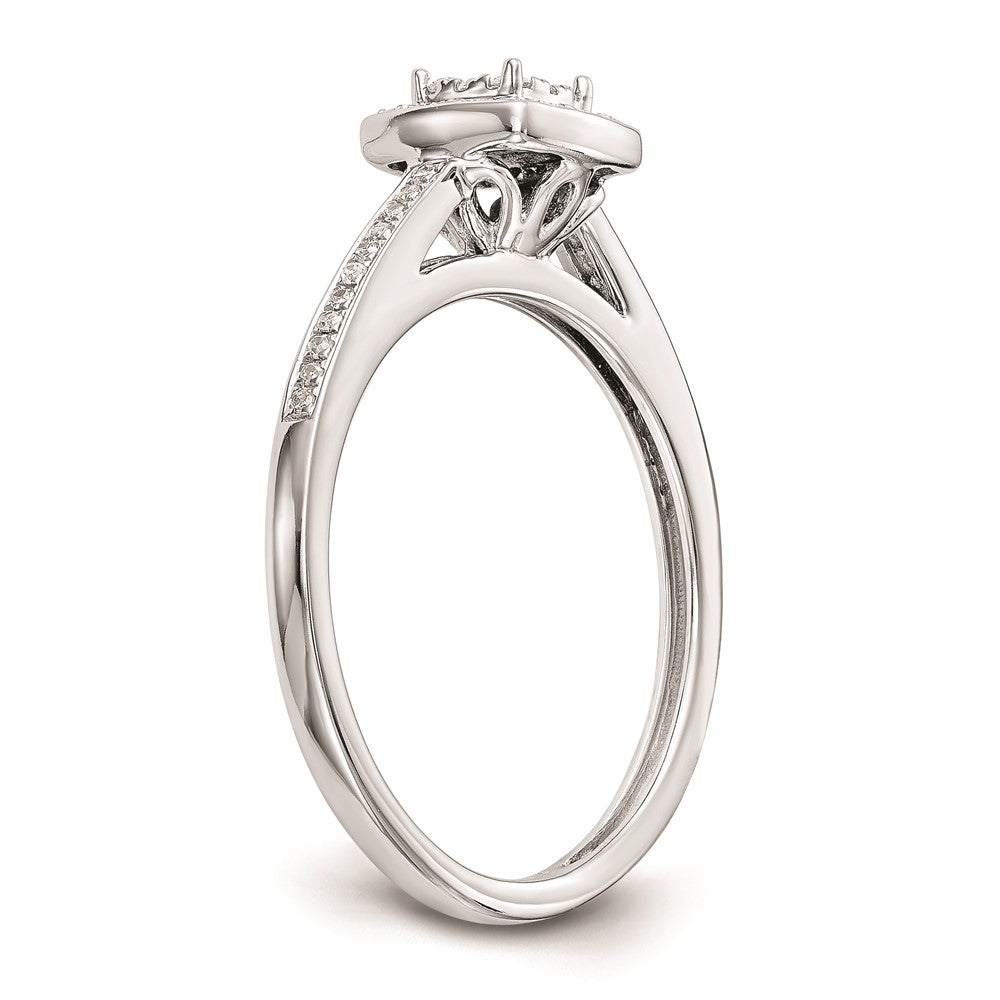 14K White Gold Complete Real Diamond Cluster Engagement Ring