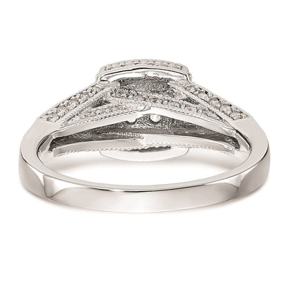 14K White Gold Complete Real Diamond Cluster Engagement Ring