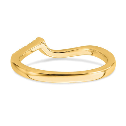14k Yellow Gold 1/5 Ct. Lab Grown Diamond VS/SI+ G+ Contoured Wedding Band Ring
