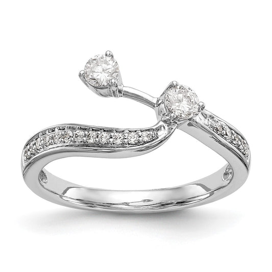 0.34ct. CZ Solid Real 14K White Gold Contoured Wedding Wedding Band Ring