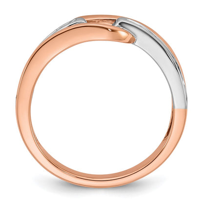 14K White/Rose Gold Two-Tone Rose and White 7/8 Ct. Lab Grown Diamond VS/SI Semi Mount By-Pass Peg Set Engagement Ring