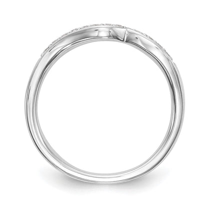 0.13ct. CZ Solid Real 14K White Gold Contoured Wedding Wedding Band Ring