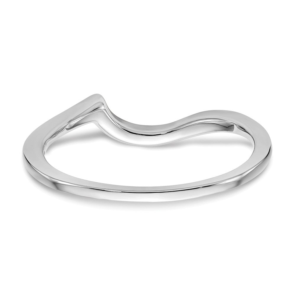 14K White Gold Polished Contoured Wedding Band