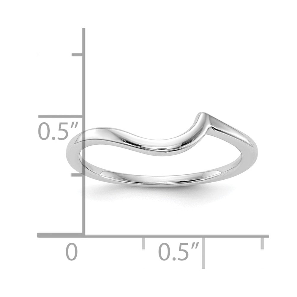 14K White Gold Polished Contoured Wedding Band