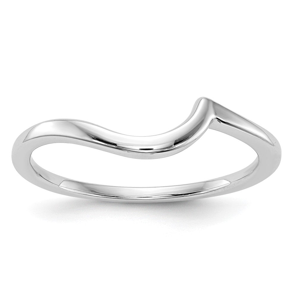 14K White Gold Polished Contoured Wedding Band