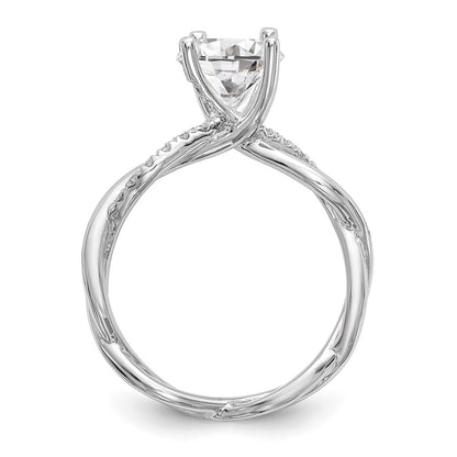 14k White Gold 1/4 Ct. Lab Grown Diamond VS/SI+ G+ 1 Ct. Center Round Bypass Engagement Ring