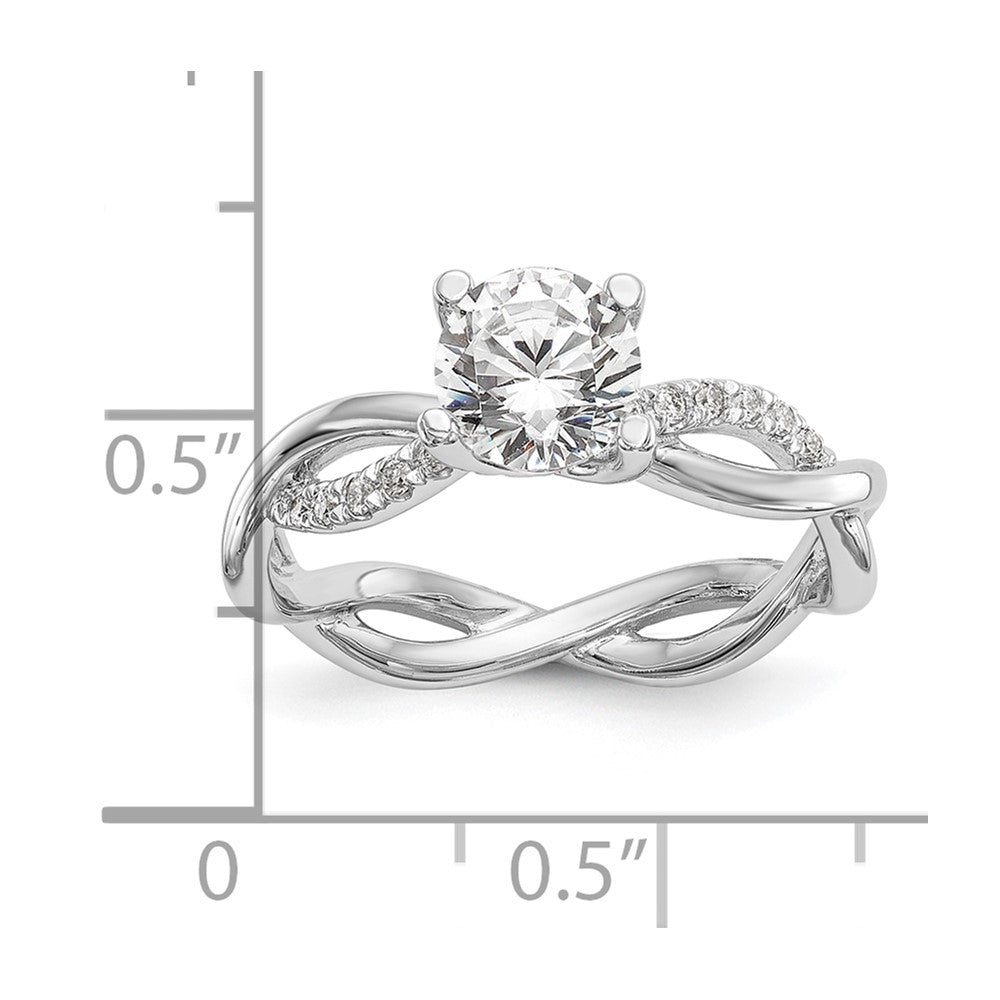 14k White Gold 1/5 Ct. Lab Grown Diamond VS/SI+ G+ 3/4 Ct. Center Round Bypass Engagement Ring