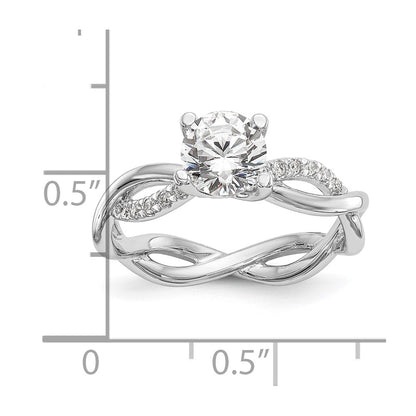14k White Gold 1/5 Ct. Lab Grown Diamond VS/SI+ G+ 3/4 Ct. Center Round Bypass Engagement Ring