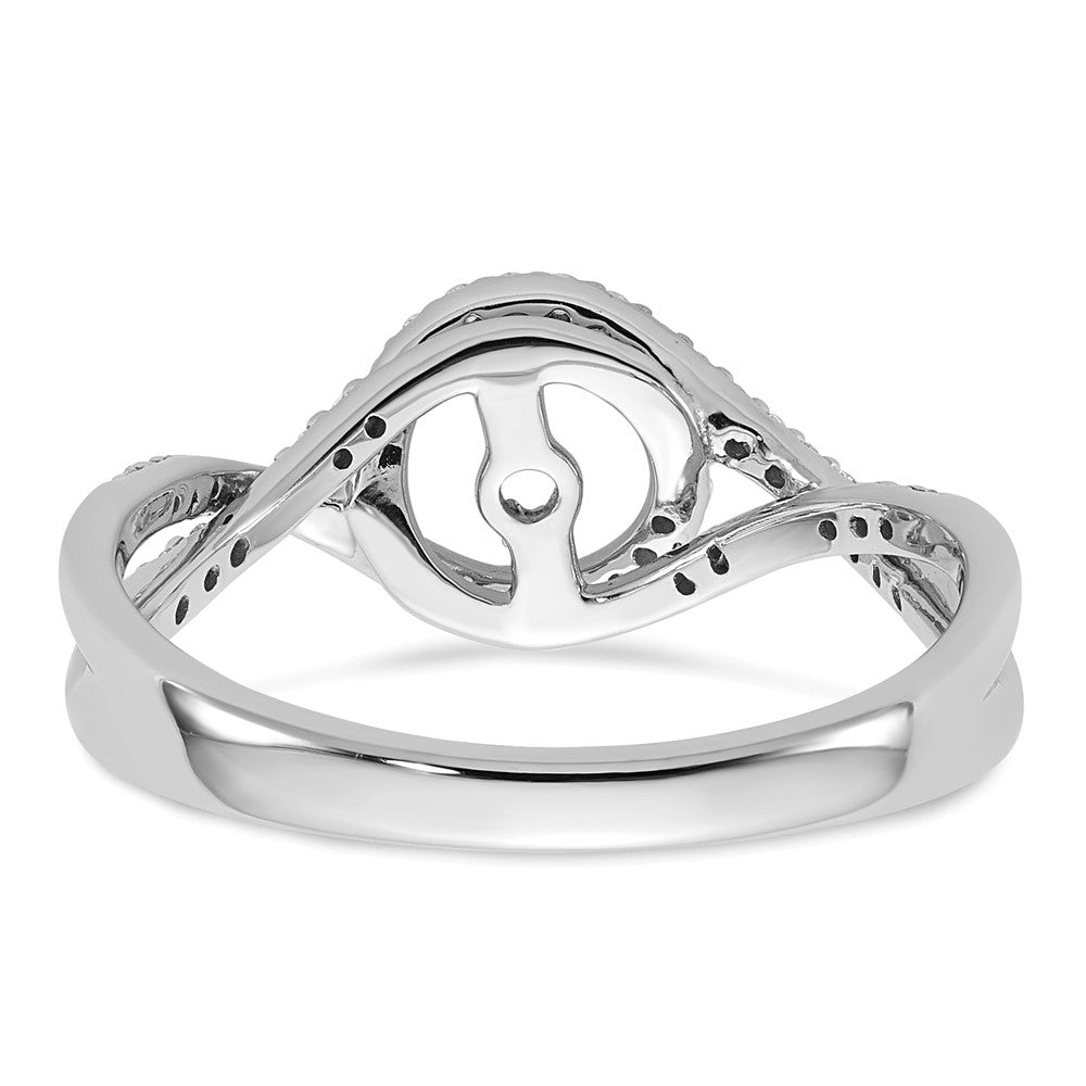 0.16ct. CZ Solid Real 14k White Gold Peg Set Criss-Cross Engagement Ring