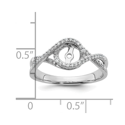 0.16ct. CZ Solid Real 14k White Gold Peg Set Criss-Cross Engagement Ring
