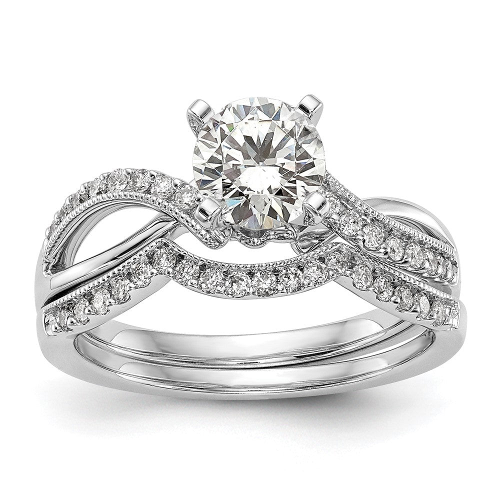 14k White Gold 1/6 Ct. Lab Grown Diamond VS/SI+ G+ Peg Set Engagment Ring