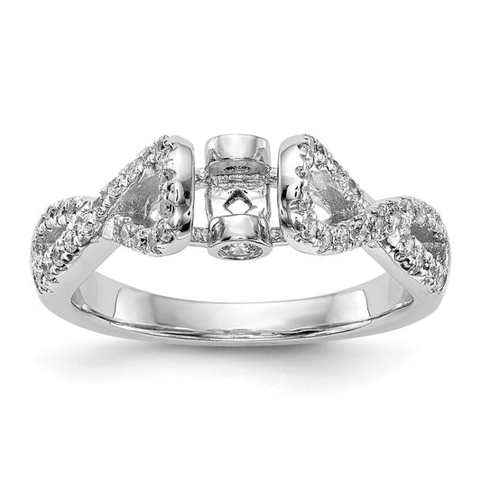 0.21ct. CZ Solid Real 14k White Gold Peg Set Infinity Engagement Ring