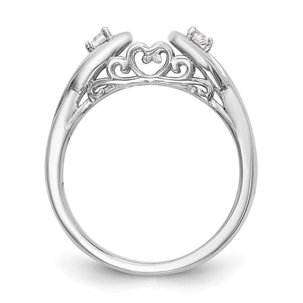 0.10ct. CZ Solid Real 14k White Gold Peg Set Infinity Engagement Ring