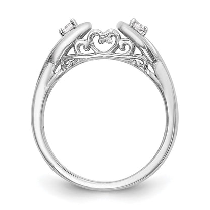 0.10ct. CZ Solid Real 14k White Gold Peg Set Infinity Engagement Ring