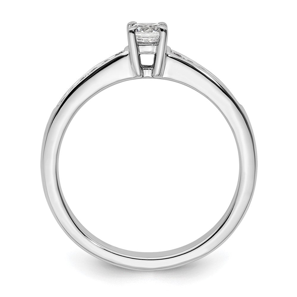 14k White Gold 1/3 Ct. Lab Grown Diamond VS/SI+ G+ Round Channel Set Shared Prong Engagement Ring