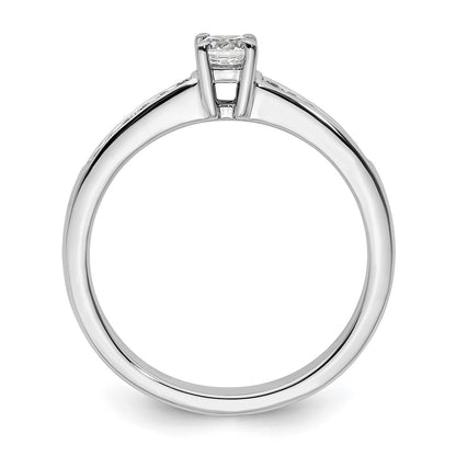 14k White Gold 1/3 Ct. Lab Grown Diamond VS/SI+ G+ Round Channel Set Shared Prong Engagement Ring