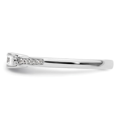 14k White Gold 1/3 Ct. Lab Grown Diamond VS/SI+ G+ Round Channel Set Shared Prong Engagement Ring