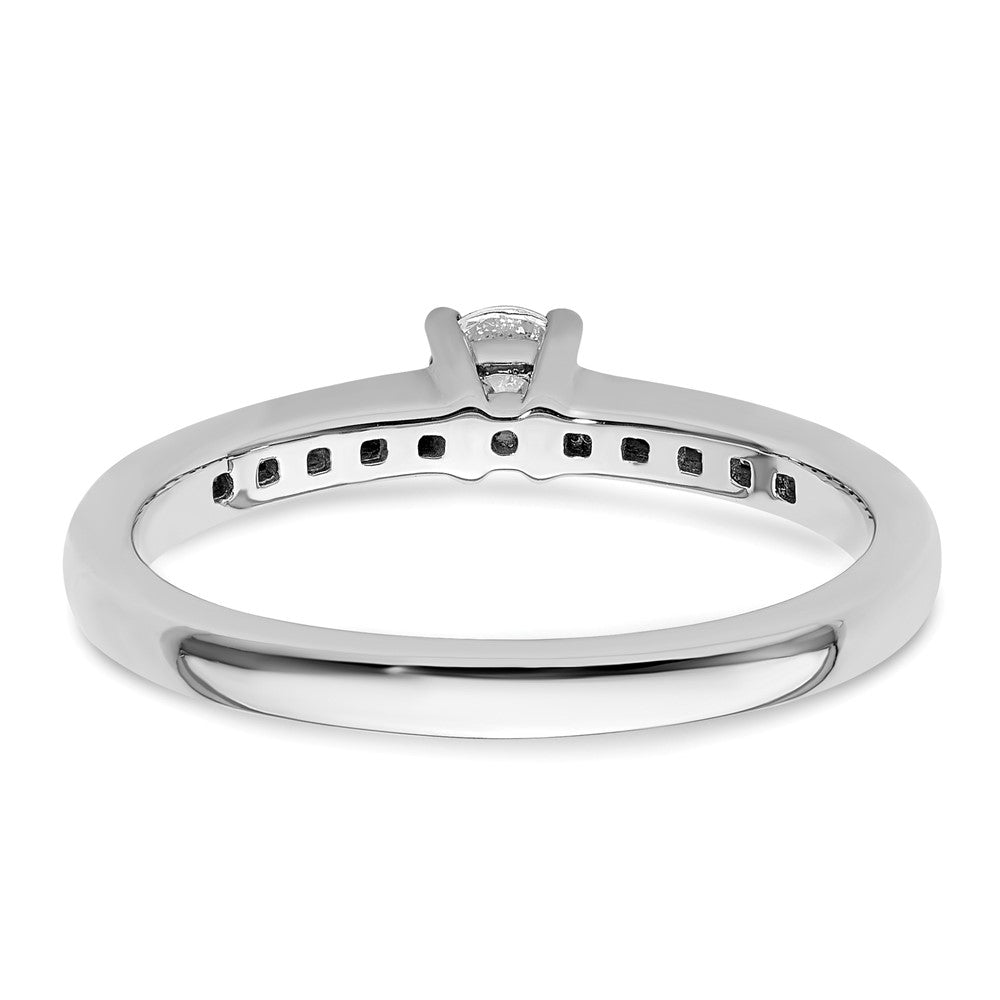 14k White Gold 1/3 Ct. Lab Grown Diamond VS/SI+ G+ Round Channel Set Shared Prong Engagement Ring