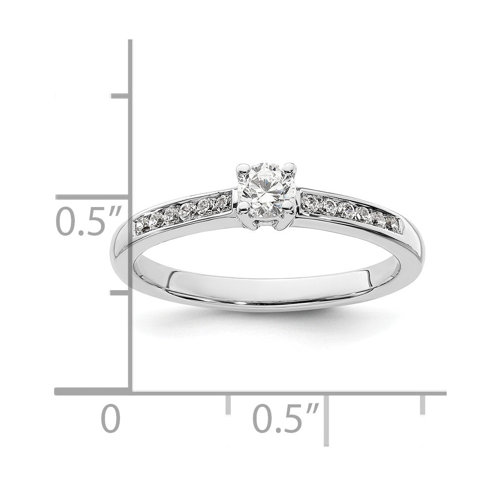 14k White Gold 1/3 Ct. Lab Grown Diamond VS/SI+ G+ Round Channel Set Shared Prong Engagement Ring