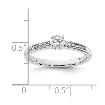14k White Gold 1/3 Ct. Lab Grown Diamond VS/SI+ G+ Round Channel Set Shared Prong Engagement Ring