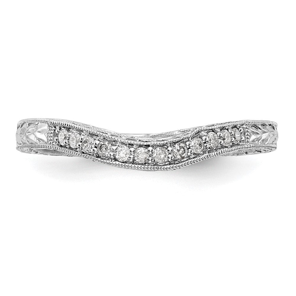 0.09ct. CZ Solid Real 14k White Gold Wedding Wedding Band Ring