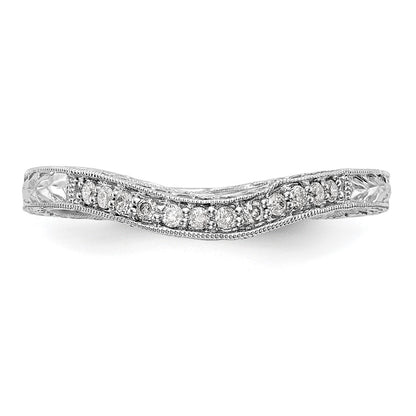 0.09ct. CZ Solid Real 14k White Gold Wedding Wedding Band Ring