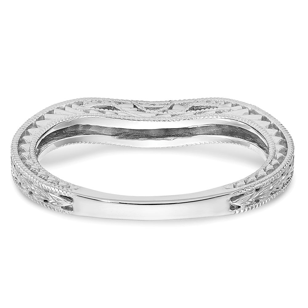 0.09ct. CZ Solid Real 14k White Gold Wedding Wedding Band Ring