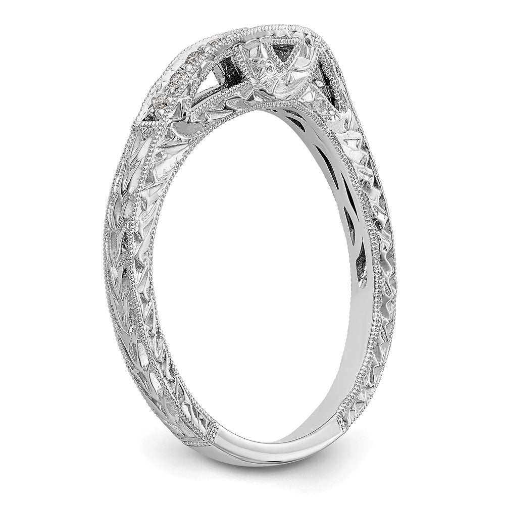 0.09ct. CZ Solid Real 14k White Gold Wedding Wedding Band Ring