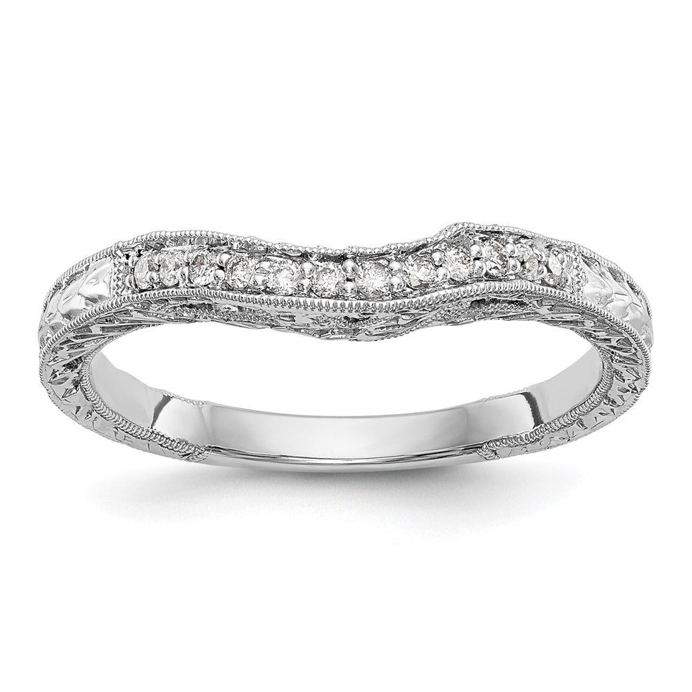 0.09ct. CZ Solid Real 14k White Gold Wedding Wedding Band Ring