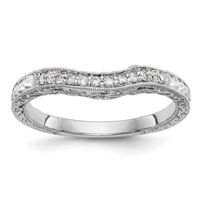 0.09ct. CZ Solid Real 14k White Gold Wedding Wedding Band Ring