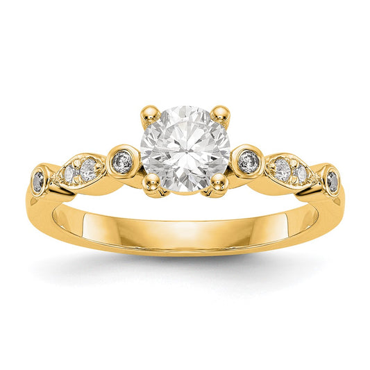 14K Yellow Gold Diamond Semi Mount Engagement Ring