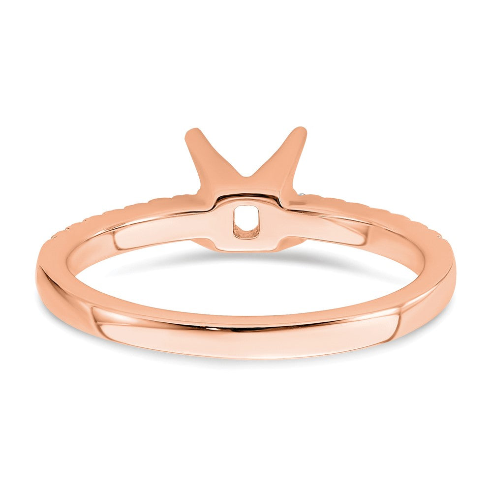 14K Rose Gold True Origin 1/6 Carat Lab Grown Diamond Vs D E F Semi Mount Princess Engagement Ring