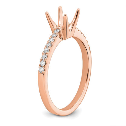 14K Rose Gold True Origin 1/6 Carat Lab Grown Diamond Vs D E F Semi Mount Princess Engagement Ring