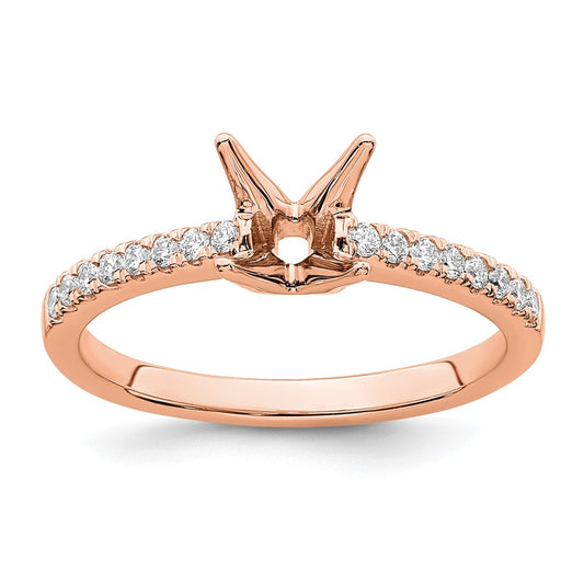 14K Rose Gold True Origin 1/6 Carat Lab Grown Diamond Vs D E F Semi Mount Princess Engagement Ring