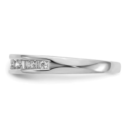 14K White Gold Channel Set 1/2 Carat Baguette/Round Diamond Complete Wedding Band