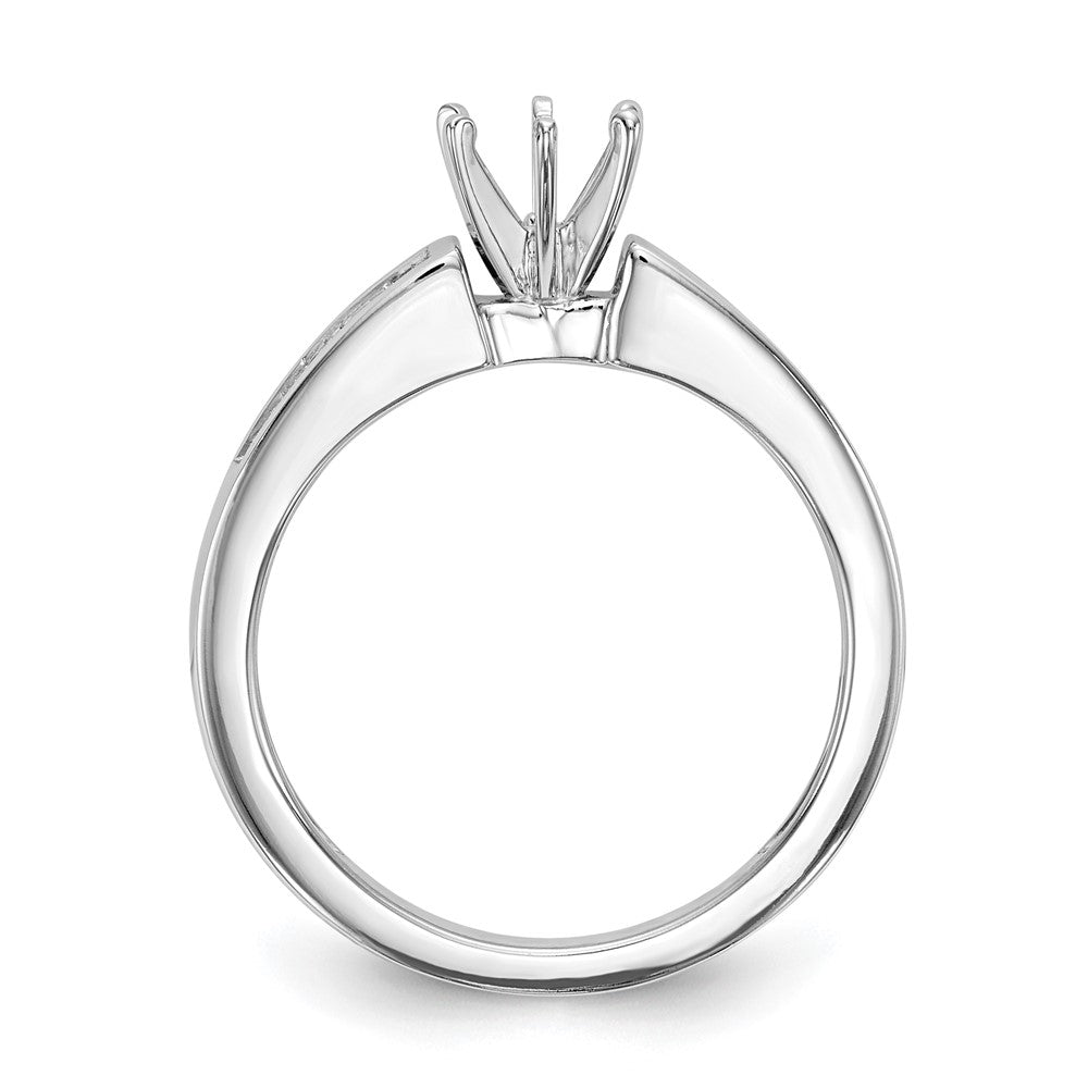 0.28ct. CZ Solid Real 14K White Gold Princess Cut Peg Set Engagement Ring