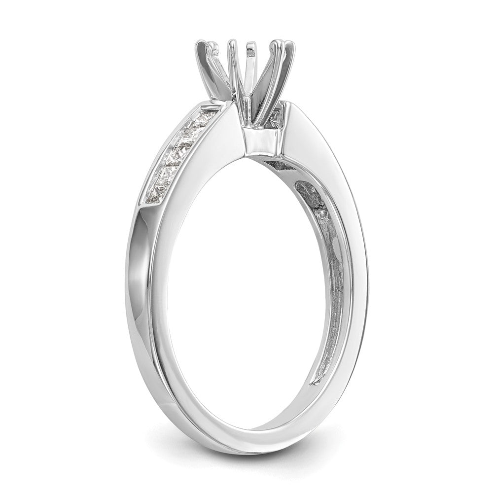 0.28ct. CZ Solid Real 14K White Gold Princess Cut Peg Set Engagement Ring