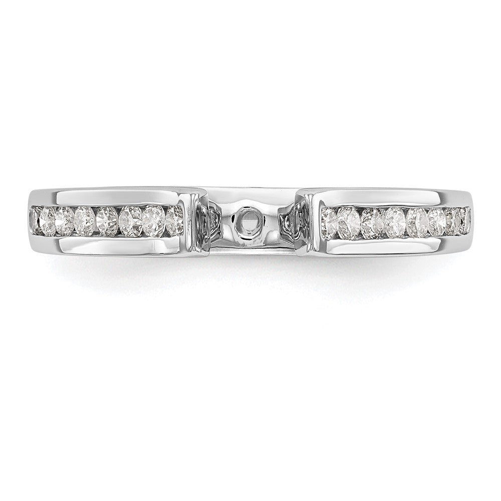 14K White Gold Peg Set 1/4 Carat Channel Diamond Semi Mount Engagement Ring