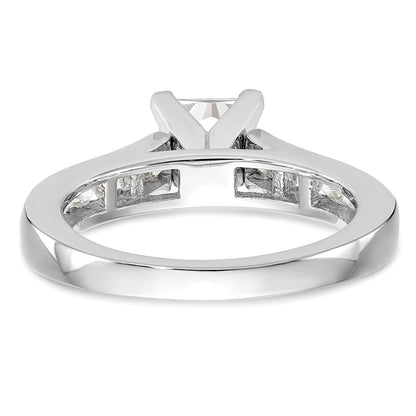 14K White Gold Peg Set 1/4 Carat Channel Diamond Semi Mount Engagement Ring