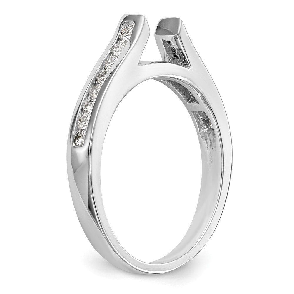 14K White Gold Peg Set 1/4 Carat Channel Diamond Semi Mount Engagement Ring