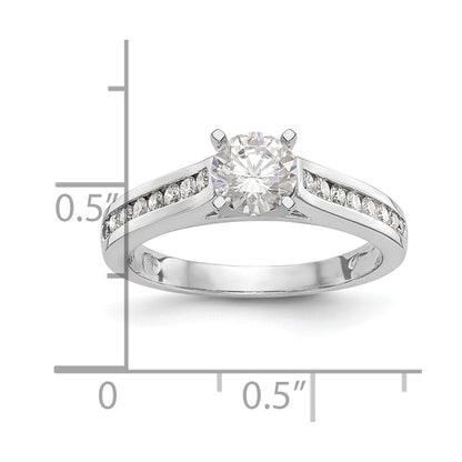 14K White Gold Peg Set 1/4 Carat Channel Diamond Semi Mount Engagement Ring