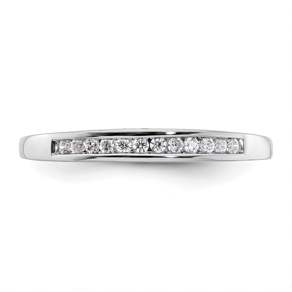 14k White Gold 1/8 Ct. Lab Grown Diamond VS/SI+ G+ Wedding Band Ring